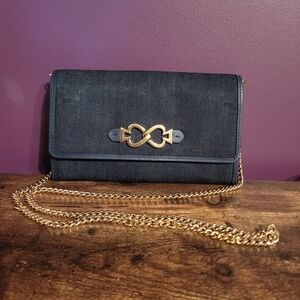 Elegant Jean and Gold Chain Clutch
